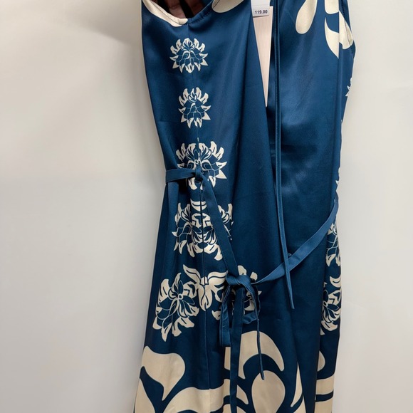 CIEBON Women Blue Floral Halter Neck Sleeveless Belted MiniDress Size S Luxury - Picture 11 of 12